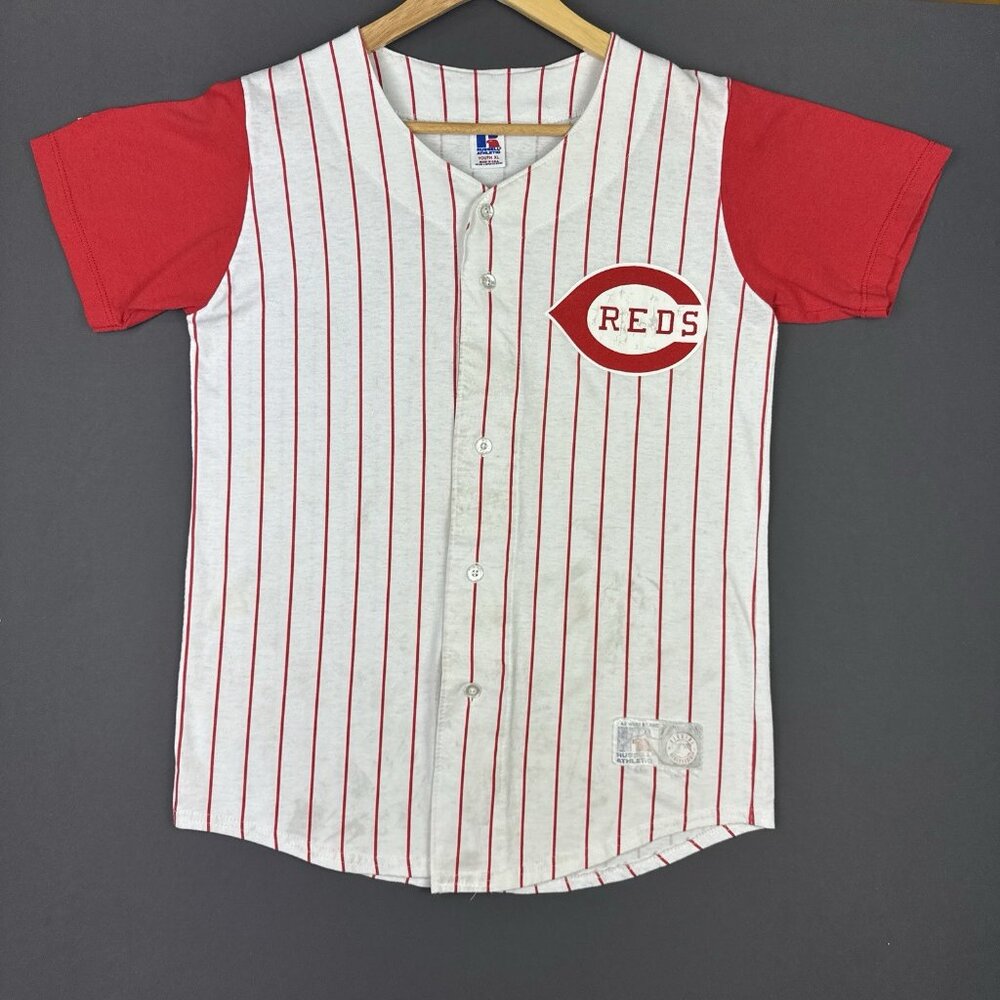 Vintage 90s Russell Athletic Cincinnati Reds Baseball Jersey Youth XL Rare MLB